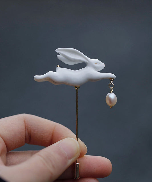 YIHE Ceramic Brooches "Rabbit"