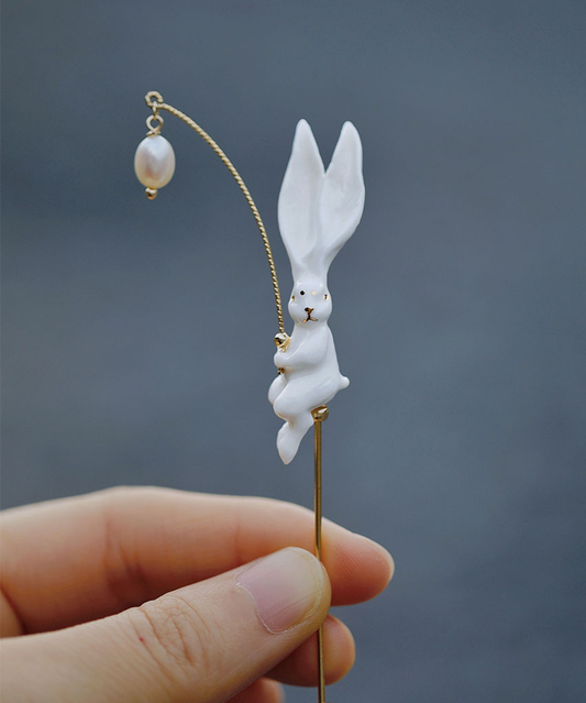 YIHE Ceramic Brooches "Rabbit"