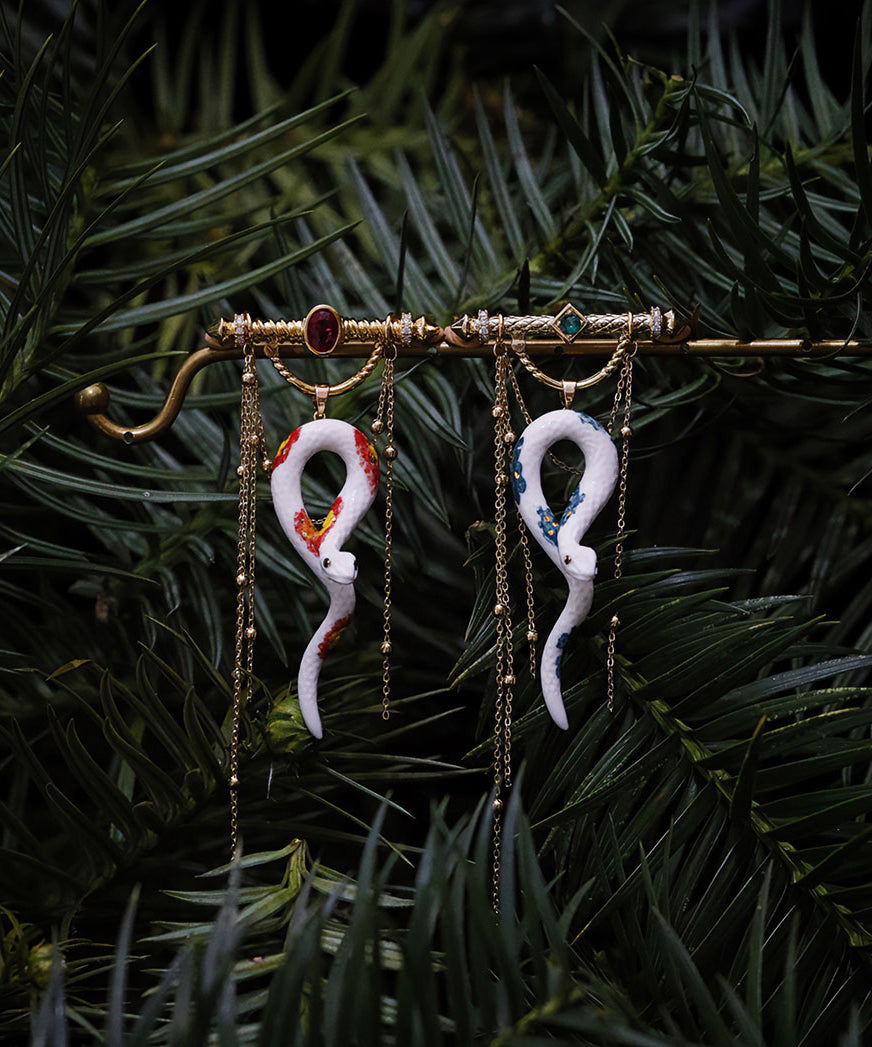 YIHE Ceramic Brooches "Spiritual Snake"
