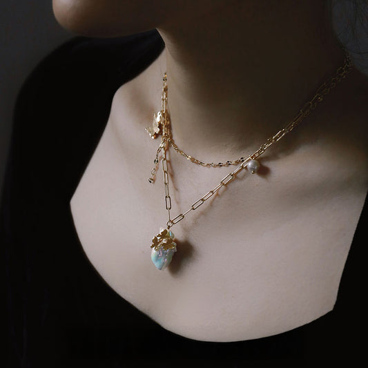 YIHE Ceramic Necklace "Butterflies in My Heart"