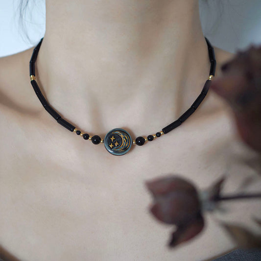 YIHE Ceramic Necklace "Sun, Moon, Star"