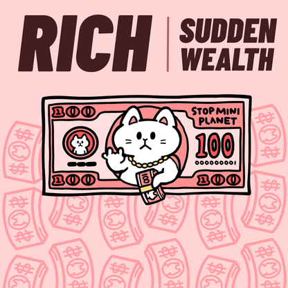 Stop! Mini Planet Enamel Pins Rich Cat Series