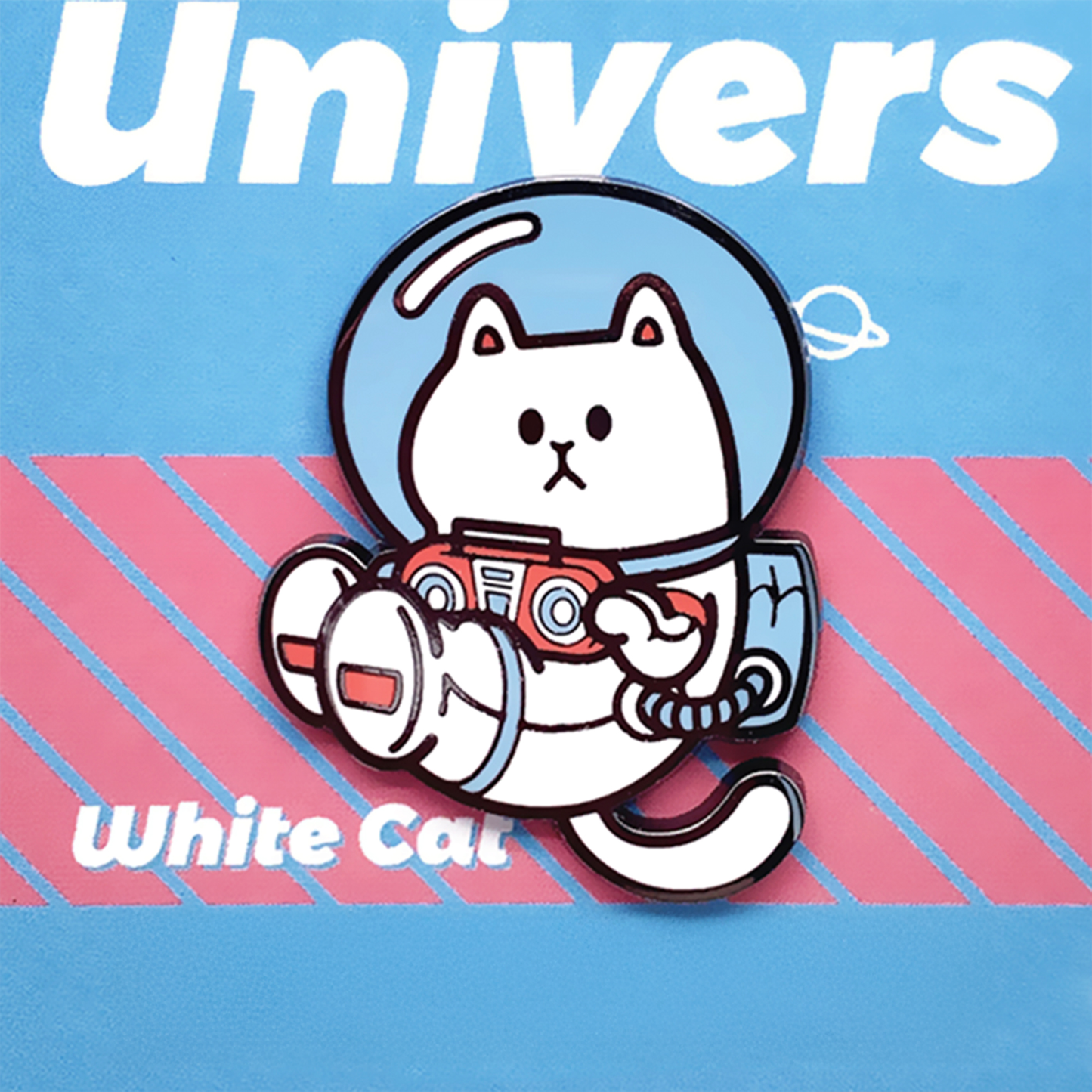 Stop! Mini Planet Enamel Pins Cool Cat Series