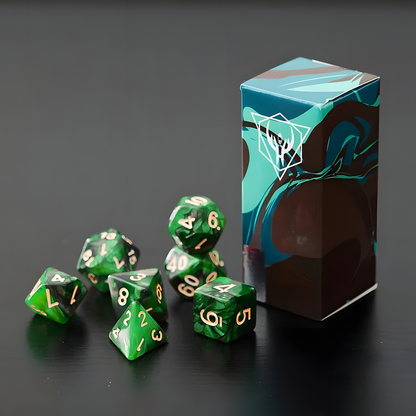 Fluid Gradient Polyhedral Dice Sets for RPGs & Tabletop Games