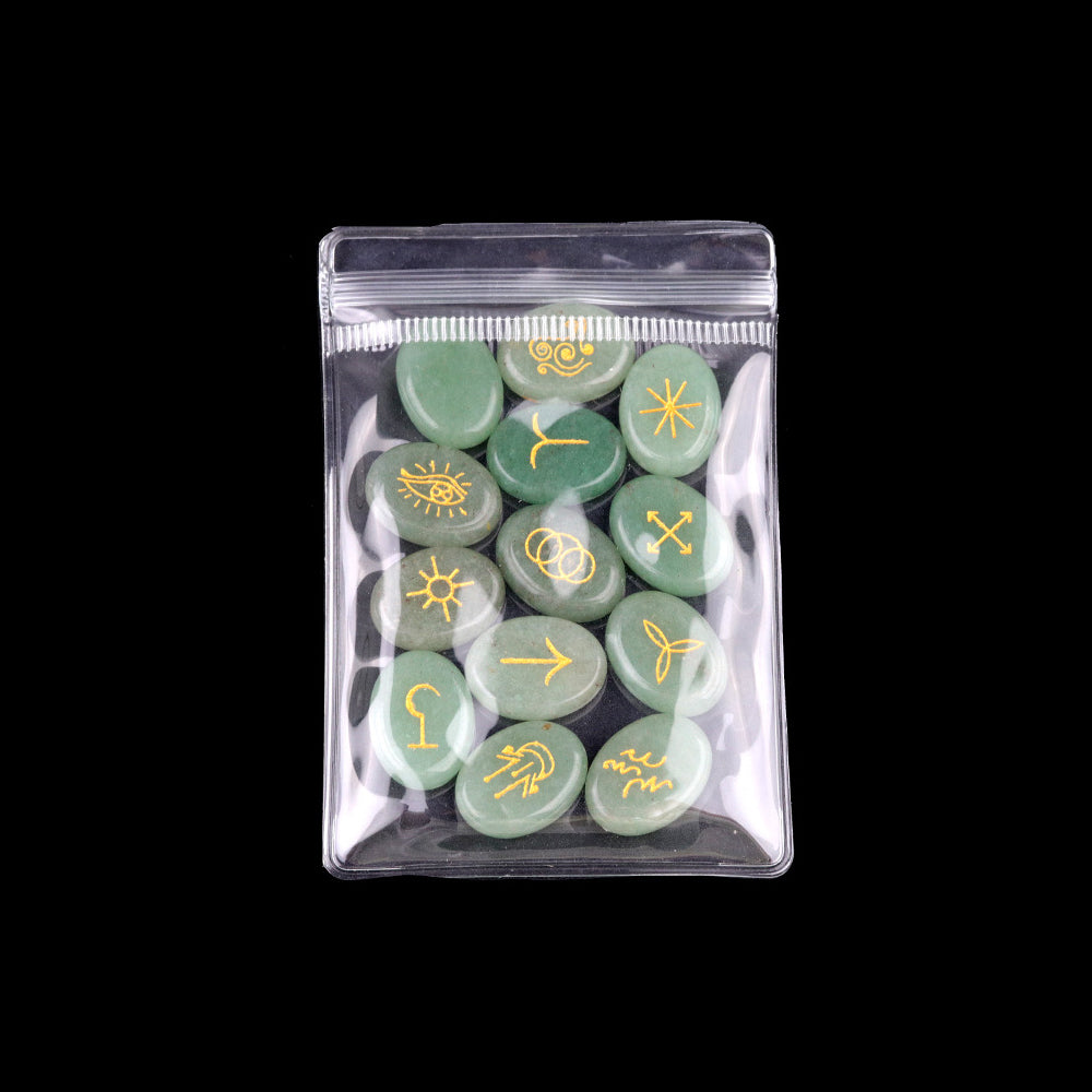 Witch's Cast Hybrid Crystal Rune Stones (13-Piece, Oval)