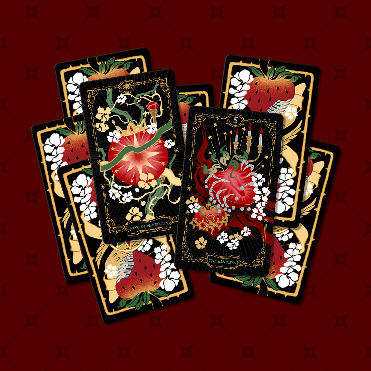 Skeletal Strawberry Tarot