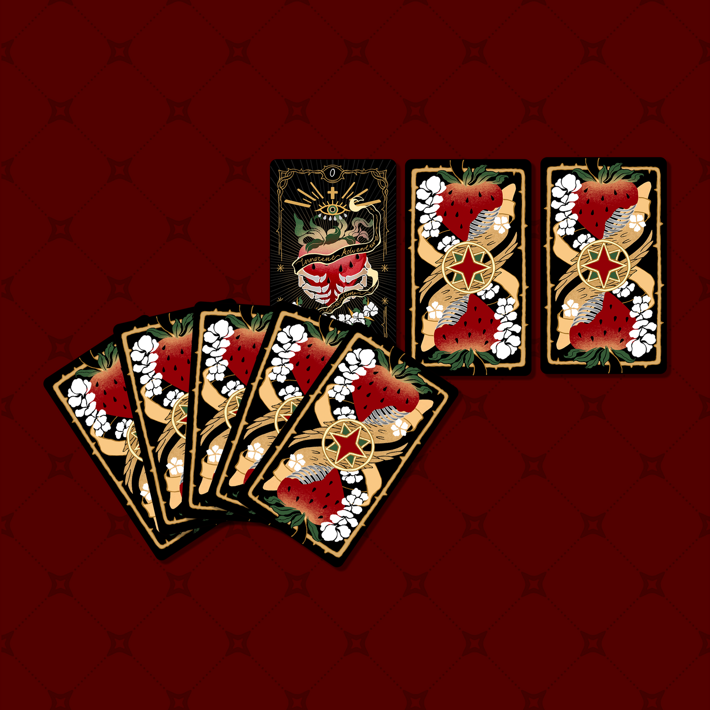 Skeletal Strawberry Tarot