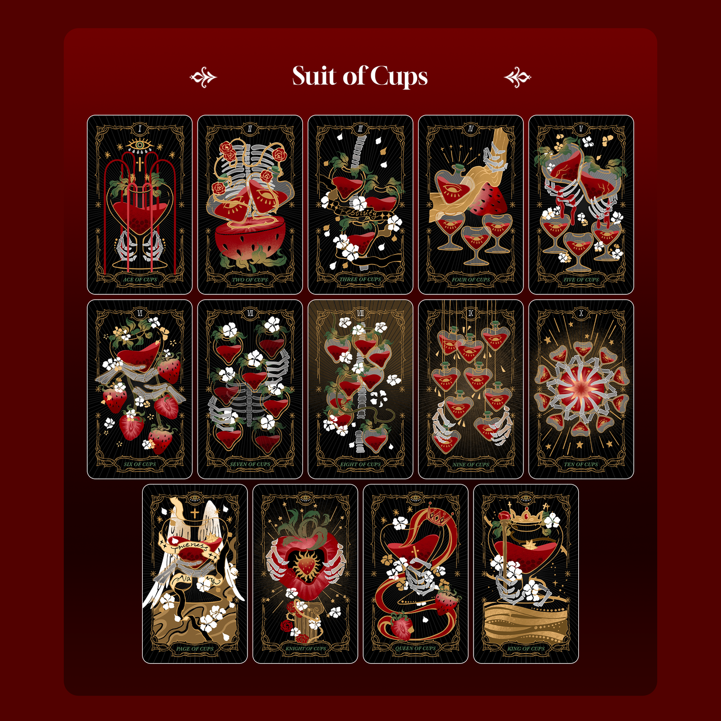 Skeletal Strawberry Tarot