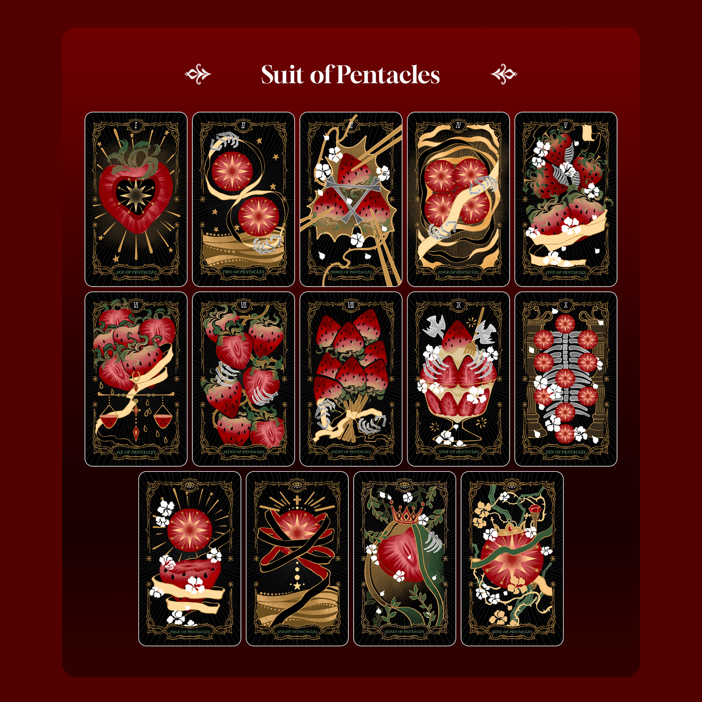 Skeletal Strawberry Tarot