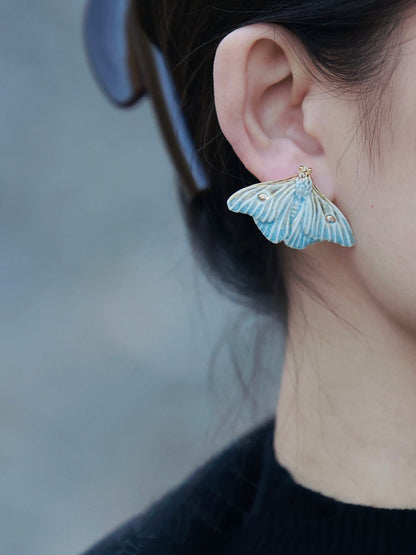 YIHE Ceramic Jewelry "Moth of Ash and Frost"