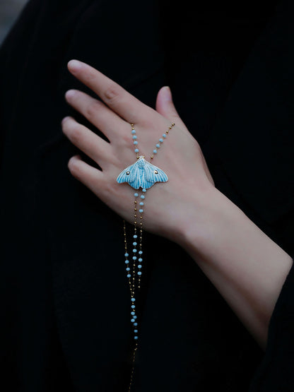 YIHE Ceramic Jewelry "Moth of Ash and Frost"