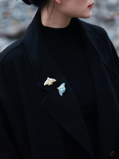 YIHE Ceramic Jewelry "Moth of Ash and Frost"