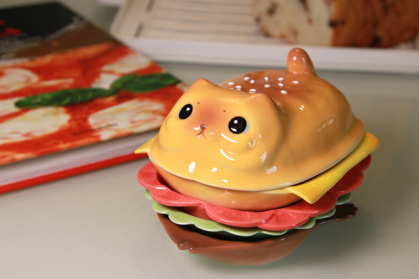 Burger Cat Plate Set