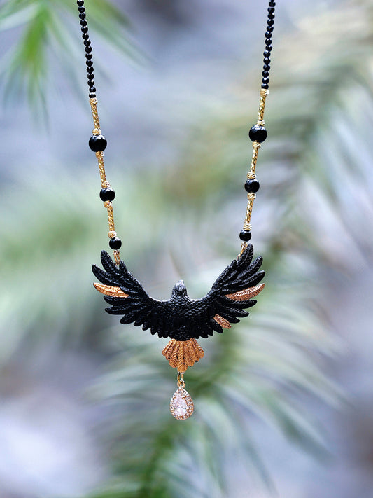 YIHE Ceramic Necklace "Golden Eagle"
