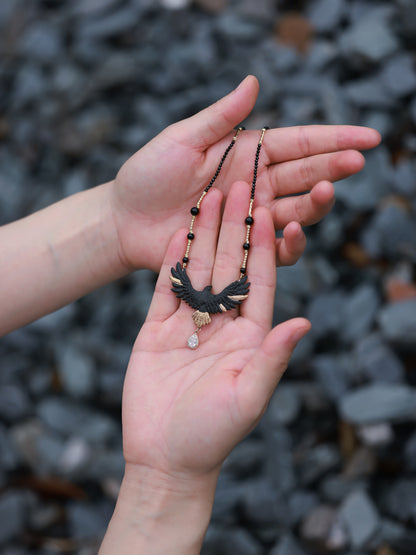 YIHE Ceramic Necklace "Golden Eagle"