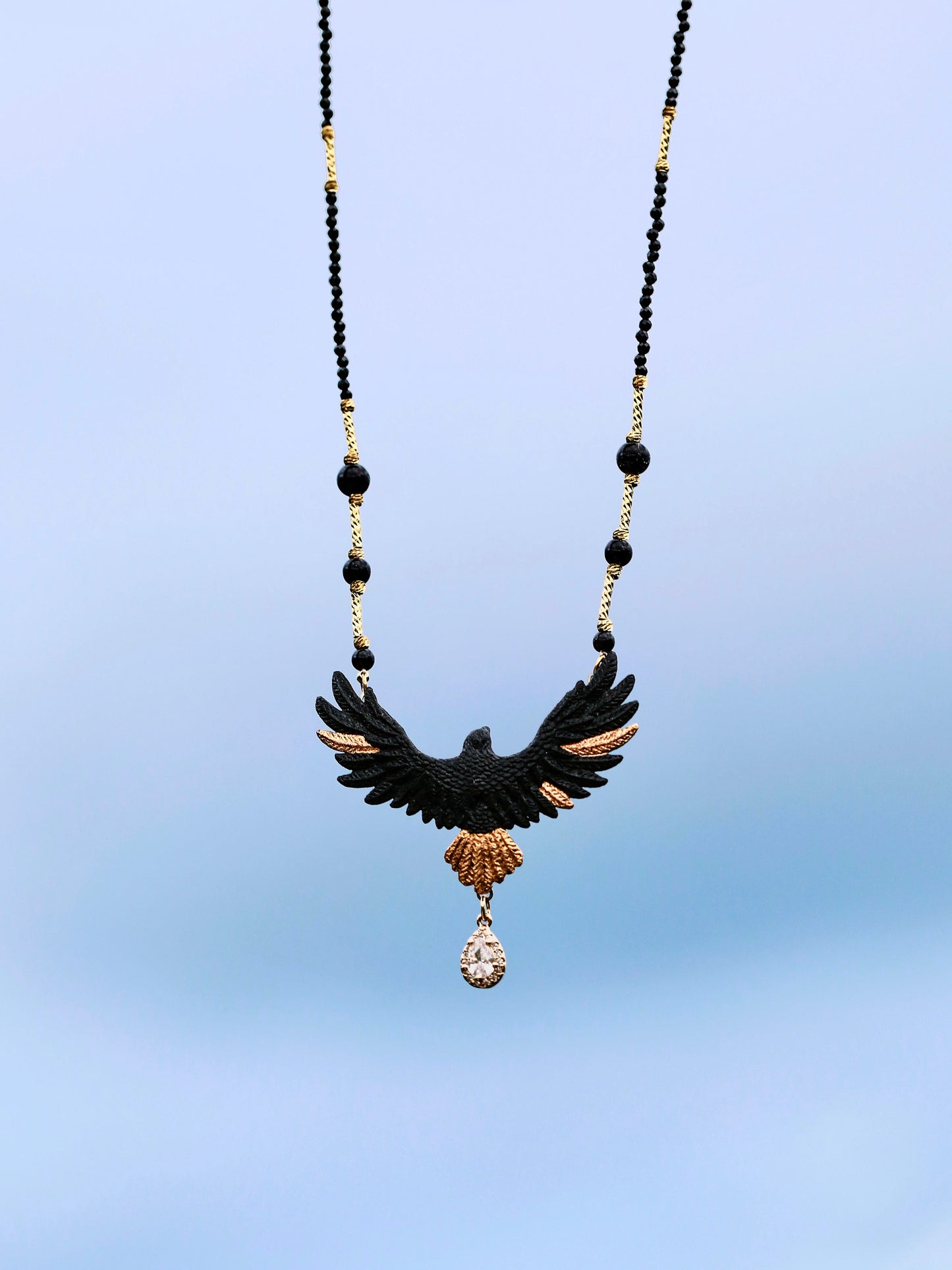 YIHE Ceramic Necklace "Golden Eagle"