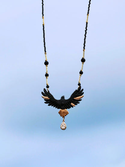 YIHE Ceramic Necklace "Golden Eagle"