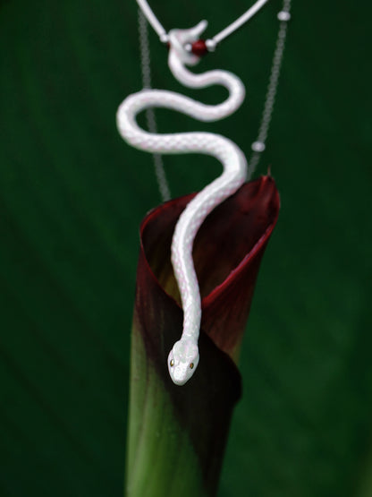 YIHE Ceramic Necklace "Red Bean Snake"