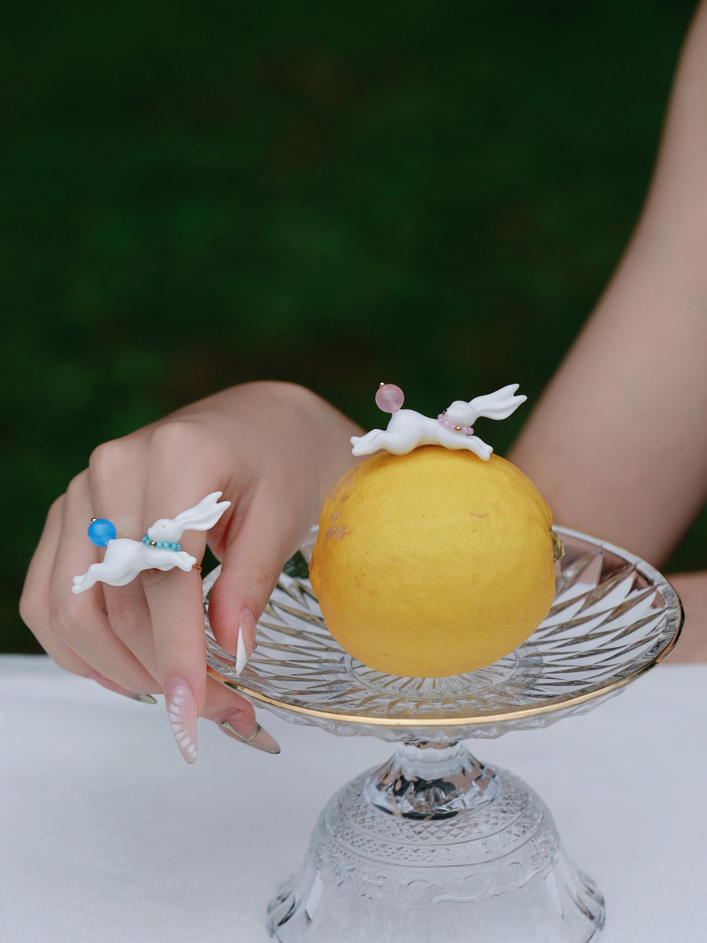 YIHE Ceramic Rings "Rainbow Rabbit"