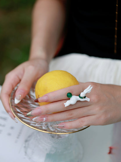 YIHE Ceramic Rings "Rainbow Rabbit"