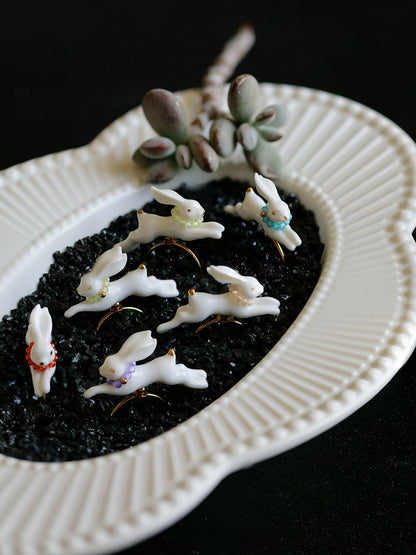 YIHE Ceramic Rings "Rainbow Rabbit"