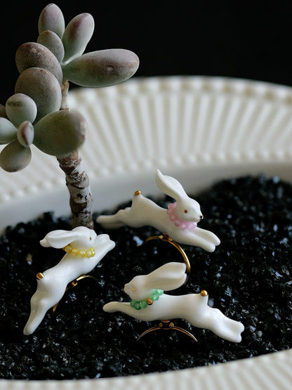 YIHE Ceramic Rings "Rainbow Rabbit"