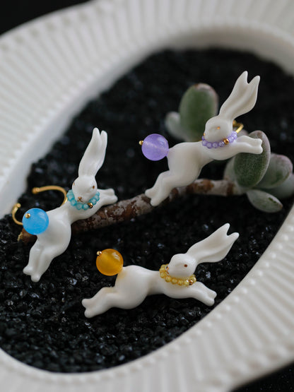 YIHE Ceramic Rings "Rainbow Rabbit"