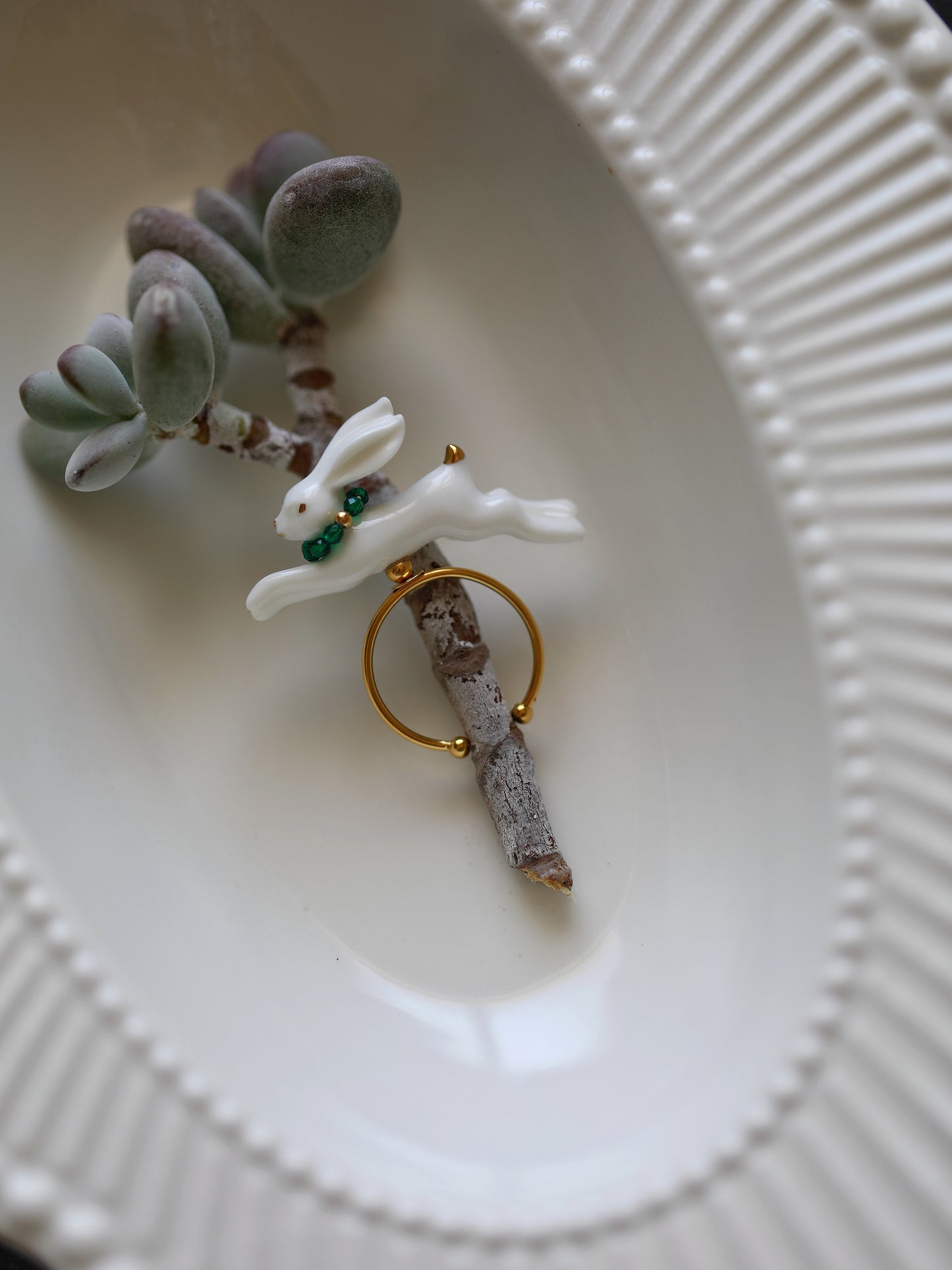YIHE Ceramic Rings "Rainbow Rabbit"