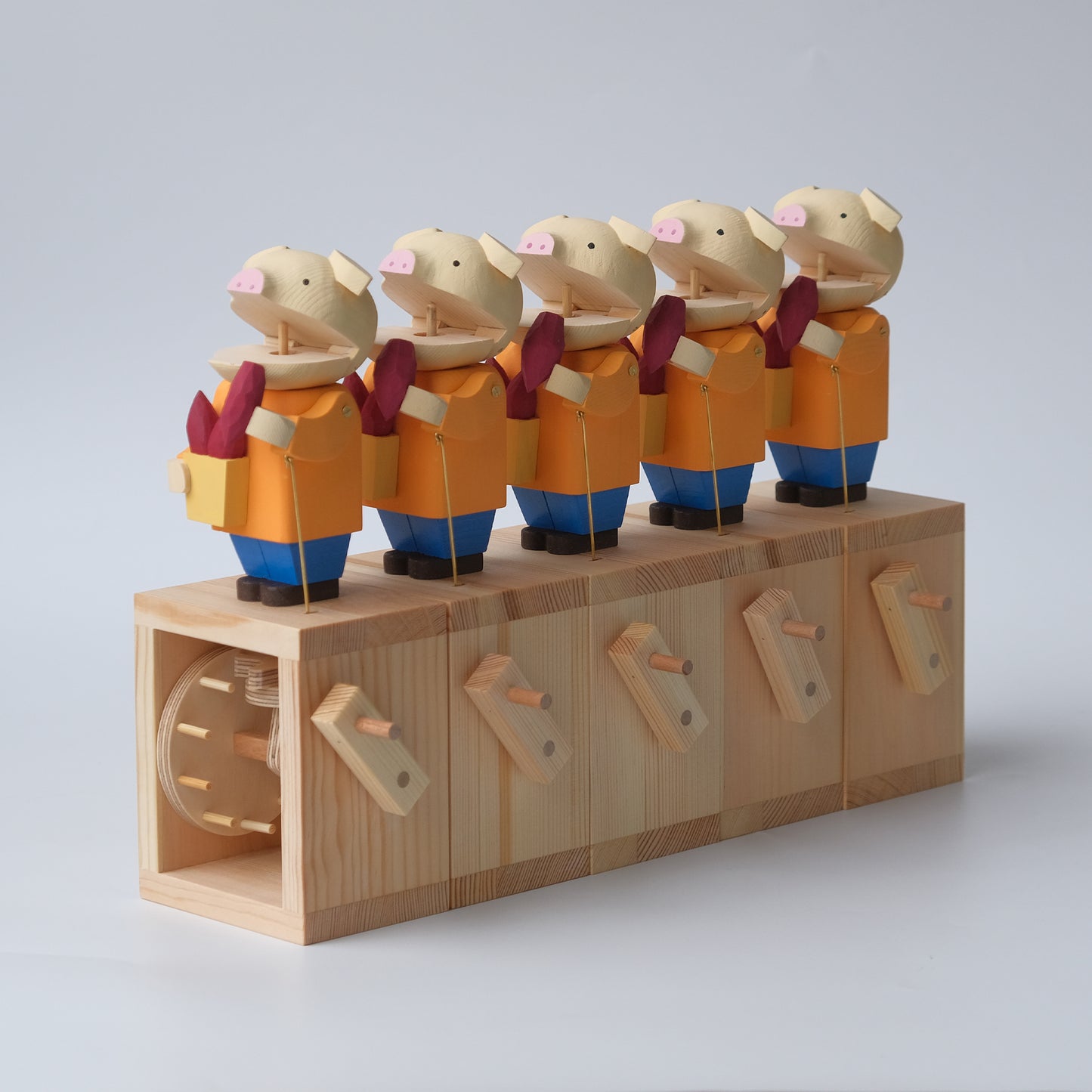 Handcrafted Wooden Automaton "It's Delicious"