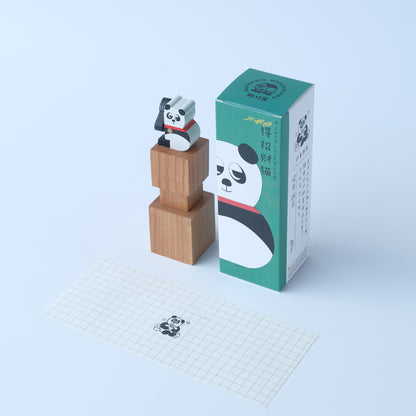 Wooden Automata Stamp "Lazy Lucky Panda"