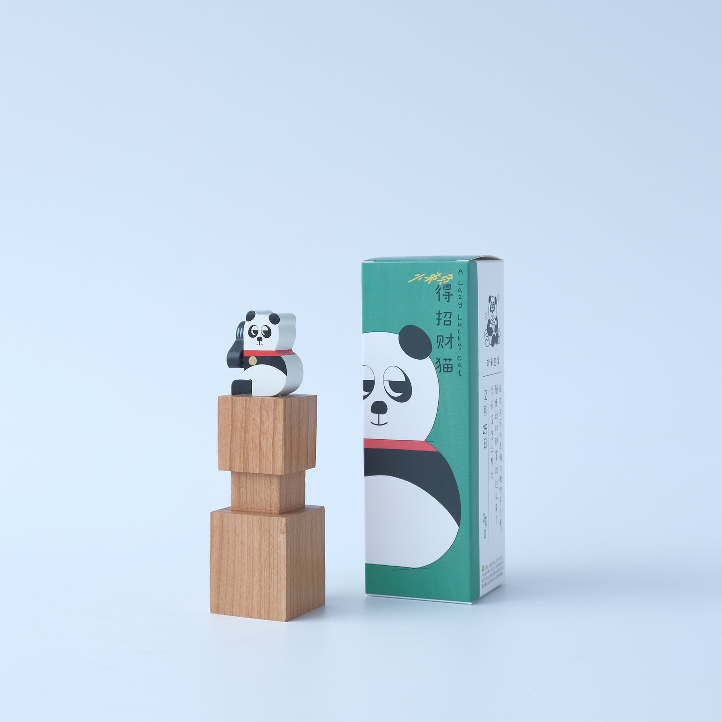 Wooden Automata Stamp "Lazy Lucky Panda"