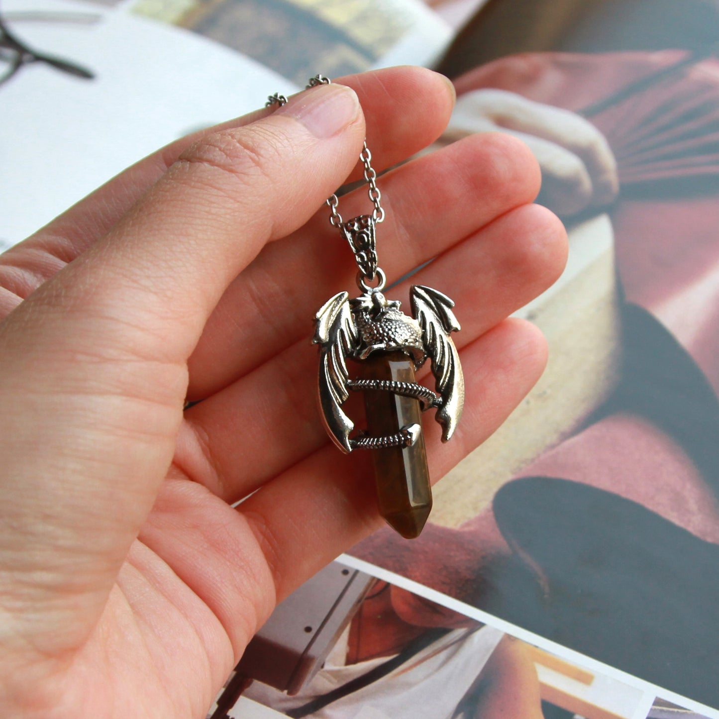 Sambucus Dragon Guardian Pendulum Necklace