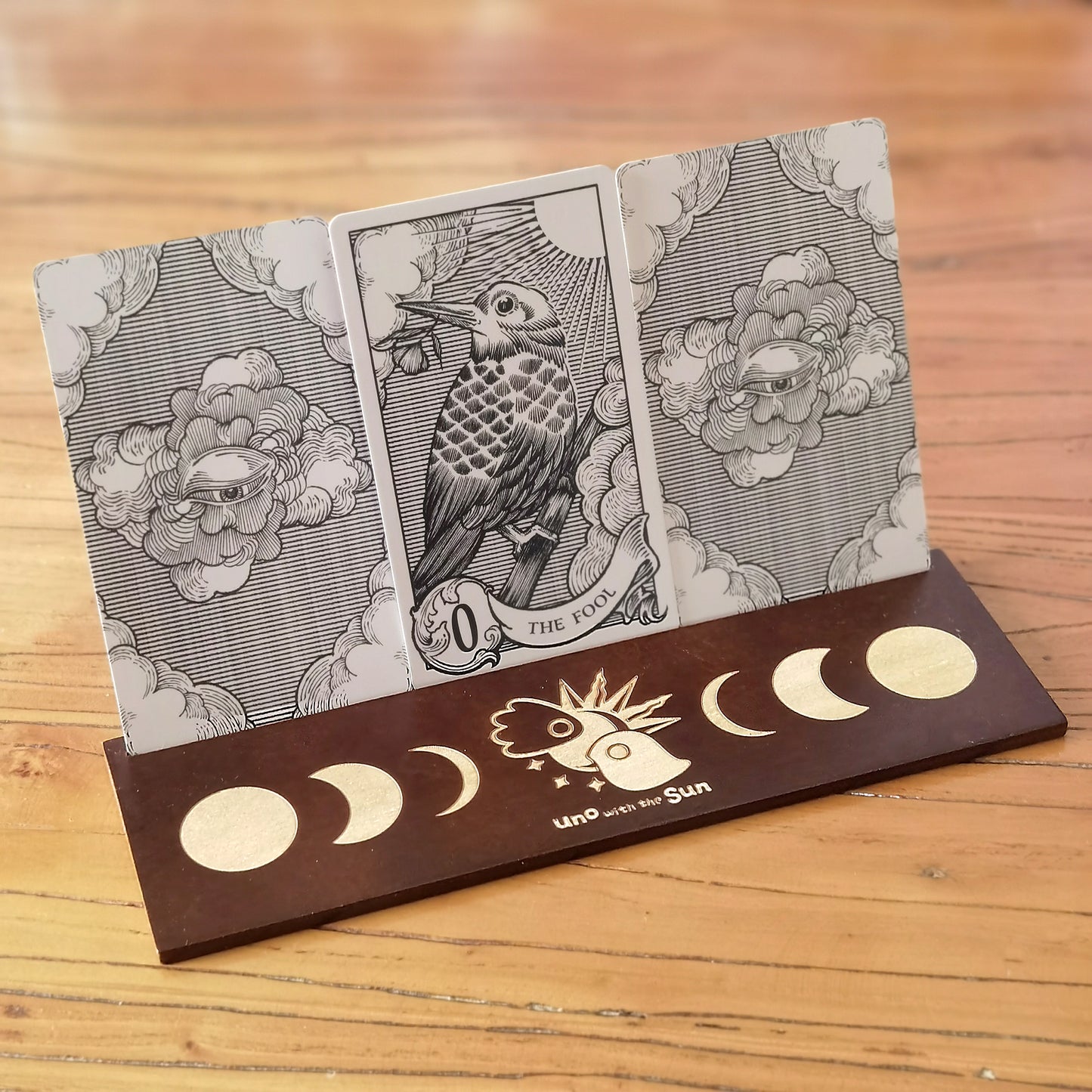Uno with the Sun Wooden Tarot Card Holder