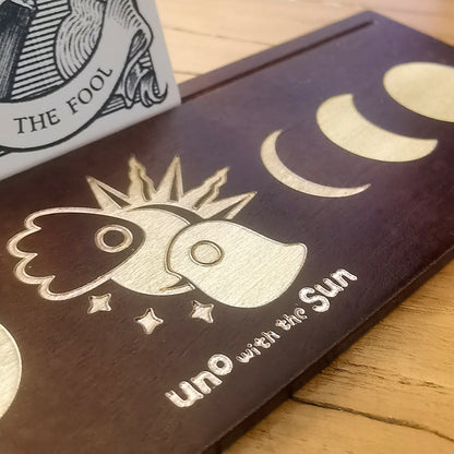 Uno with the Sun Wooden Tarot Card Holder