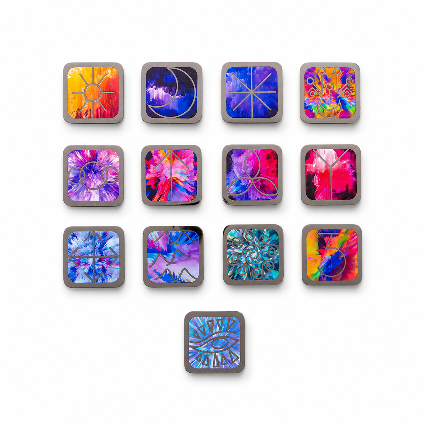 Moonbow Witch Runes (13-Piece, Square)