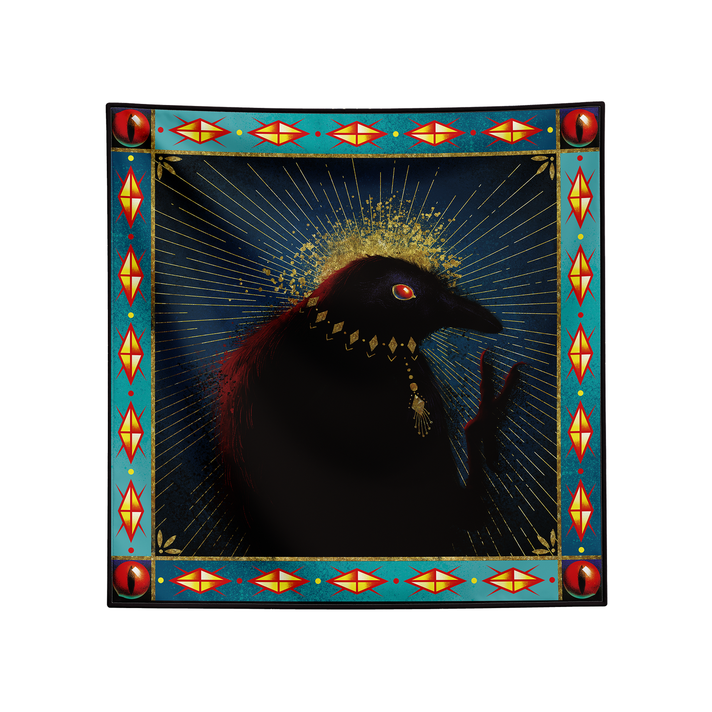 Shadow Night Raven Tarot Cloth (Blue)