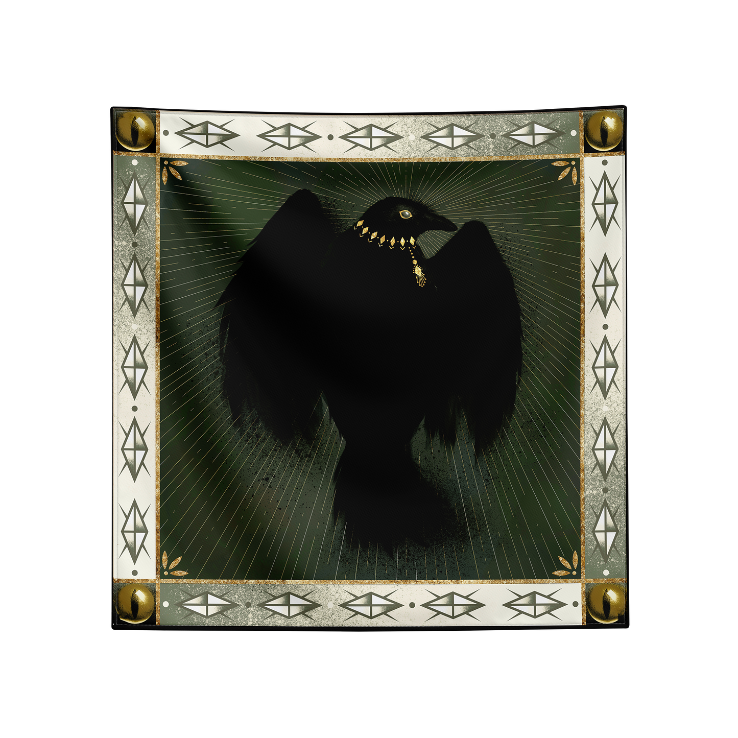 Shadow Night Raven Tarot Cloth (Green)