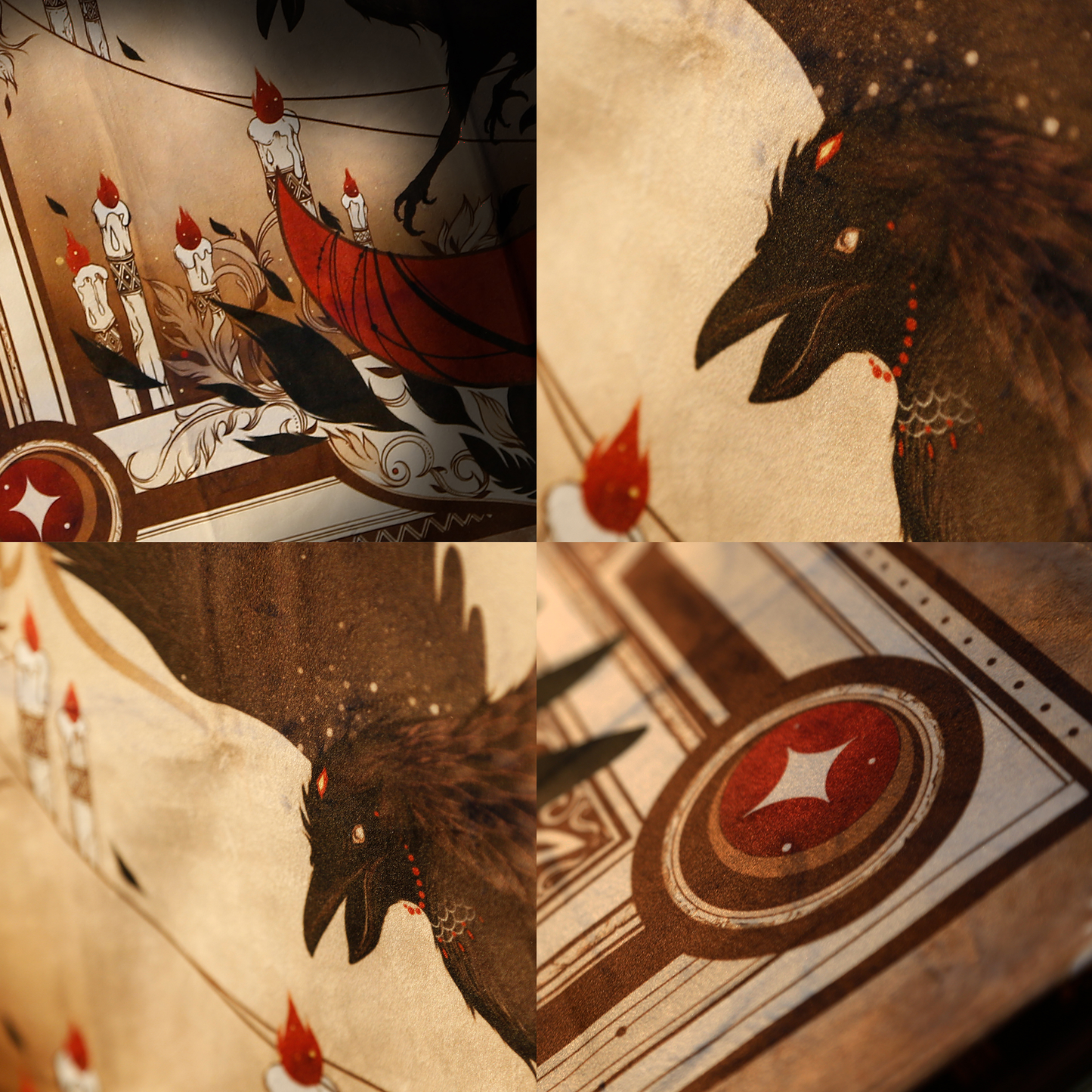 Shadow Night Raven Tarot Cloth (Brown)