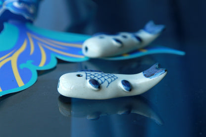 Hand-Pinched Blue & White Ceramic Animal Figurines by BAOZAO