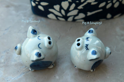 Hand-Pinched Blue & White Ceramic Animal Figurines by BAOZAO