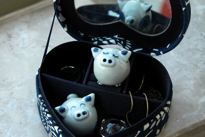 Hand-Pinched Blue & White Ceramic Animal Figurines by BAOZAO
