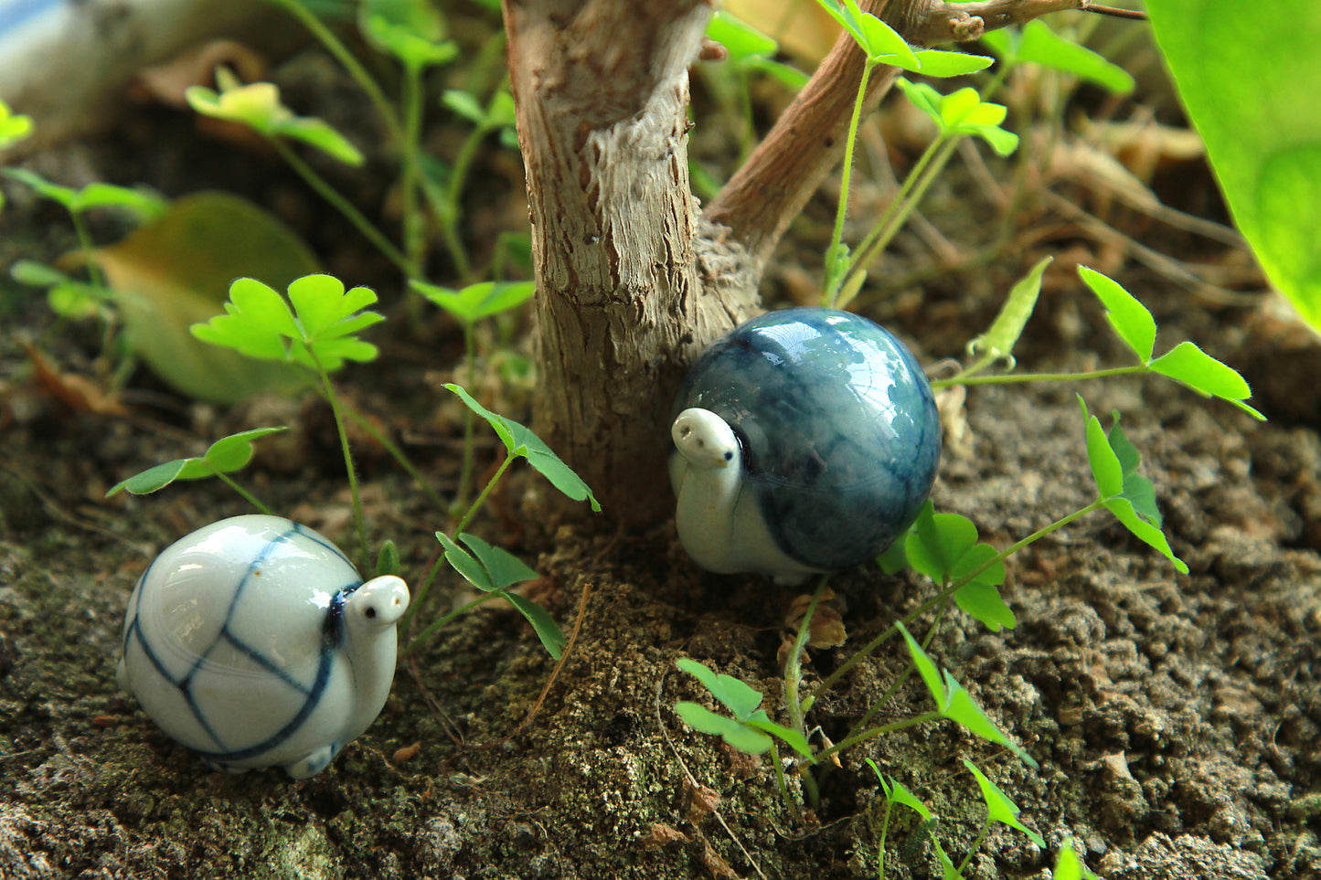 Hand-Pinched Blue & White Ceramic Animal Figurines by BAOZAO