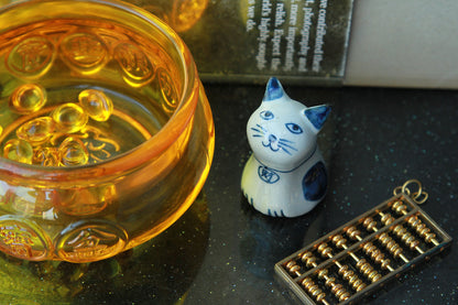 Hand-Pinched Blue & White Ceramic Animal Figurines by BAOZAO