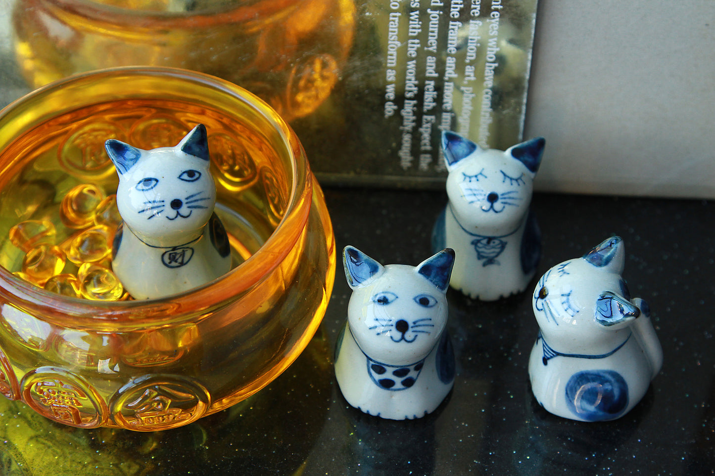 Hand-Pinched Blue & White Ceramic Animal Figurines by BAOZAO