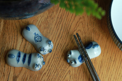 Hand-Pinched Blue & White Ceramic Animal Figurines by BAOZAO
