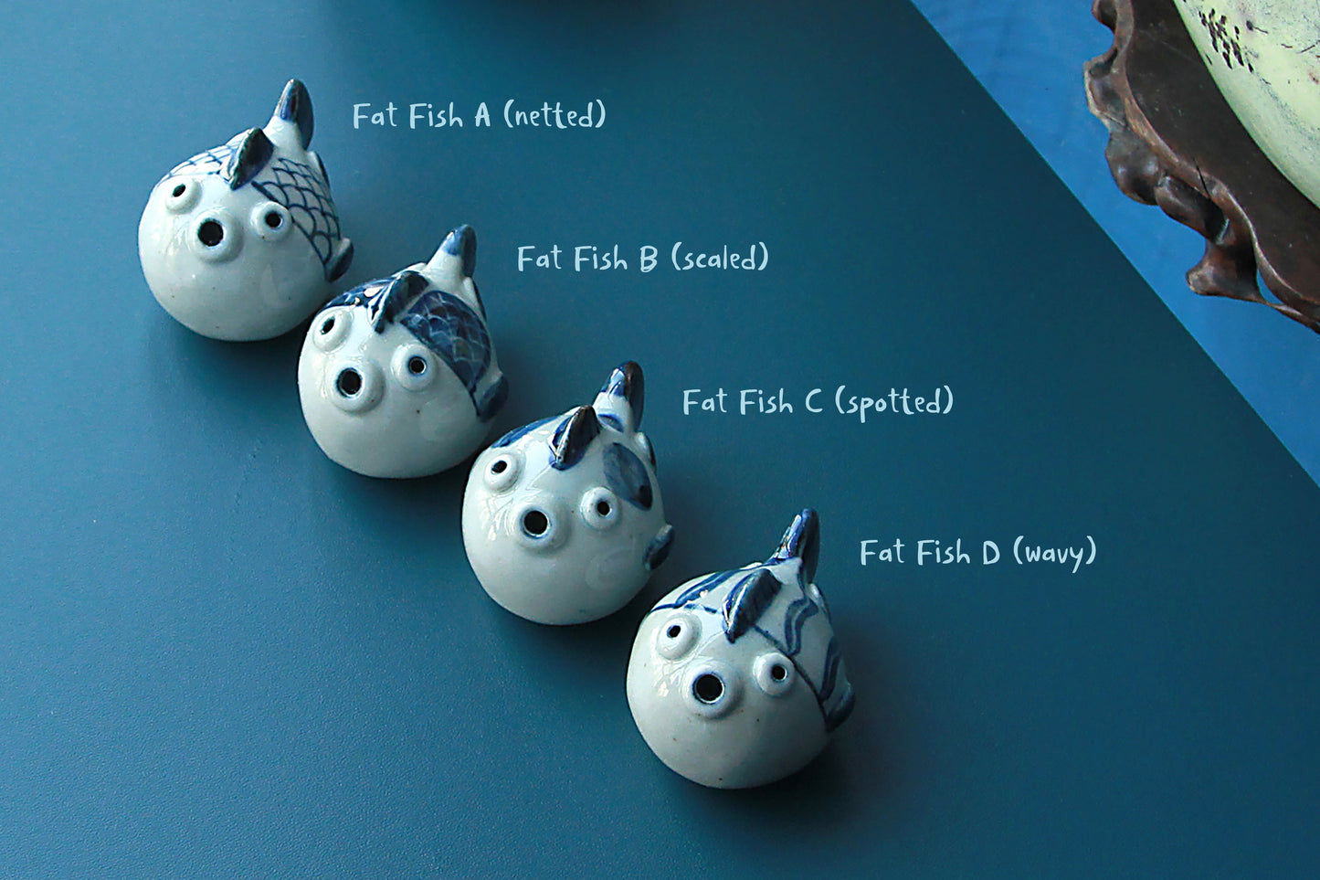 Hand-Pinched Blue & White Ceramic Animal Figurines by BAOZAO