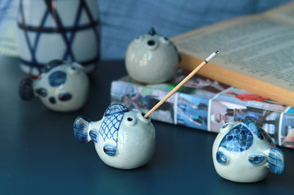 Hand-Pinched Blue & White Ceramic Animal Figurines by BAOZAO