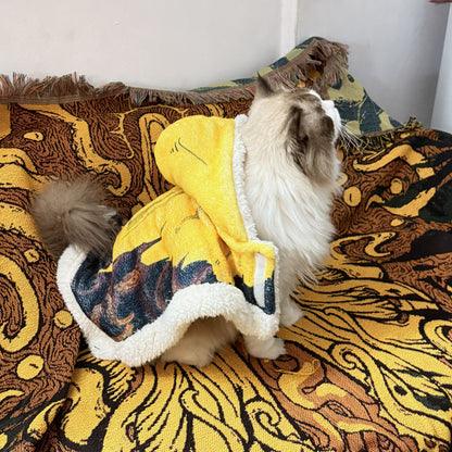 The King in Yellow Hooded Blanket & Matching Pet Cape