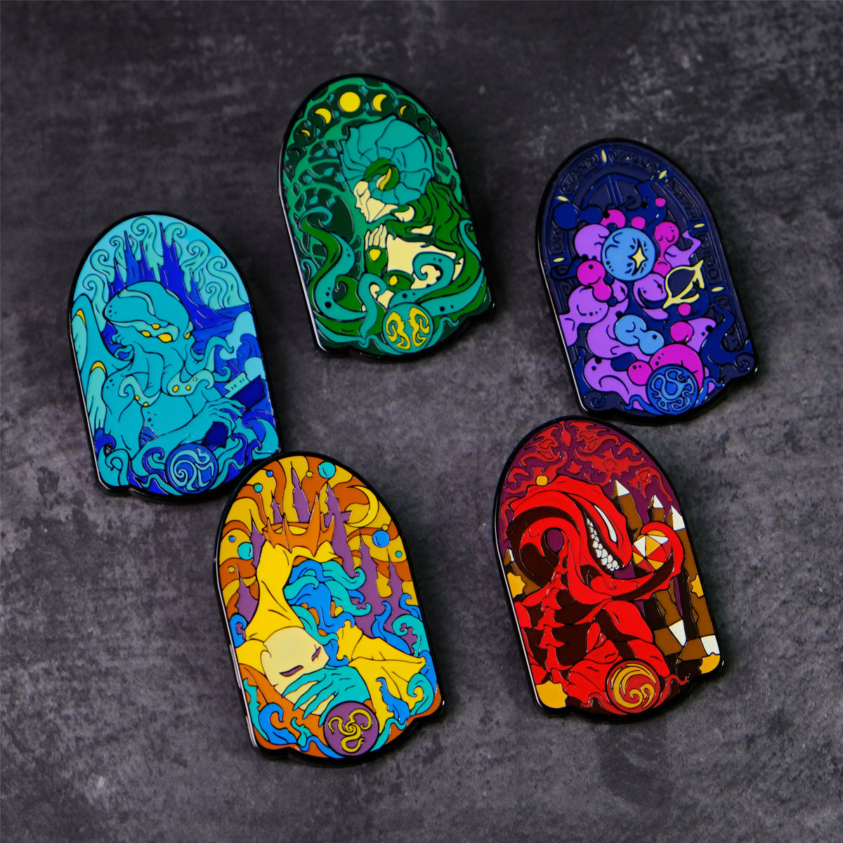 Visages Unseen Cthulhu Mythos Enamel Pins