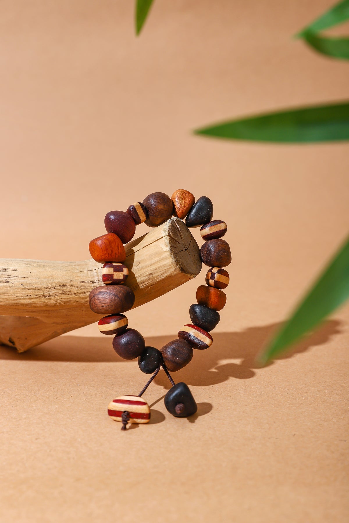 Irregular Wooden Bead Bracelet by LEYIN
